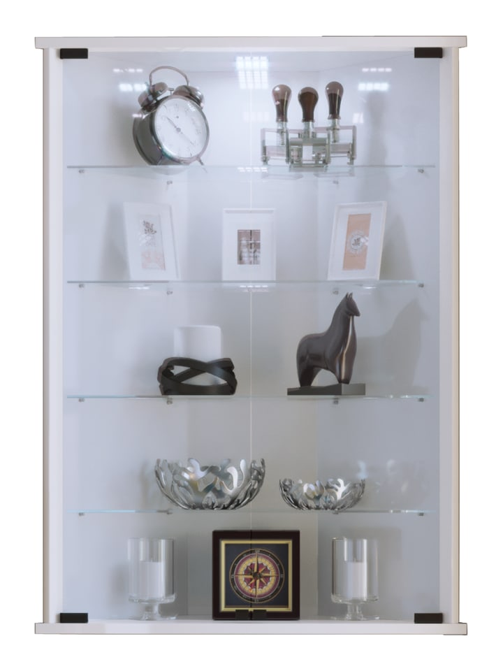 Hängevitrine Wandvitrine Eckvitrine Vecko in Weiß