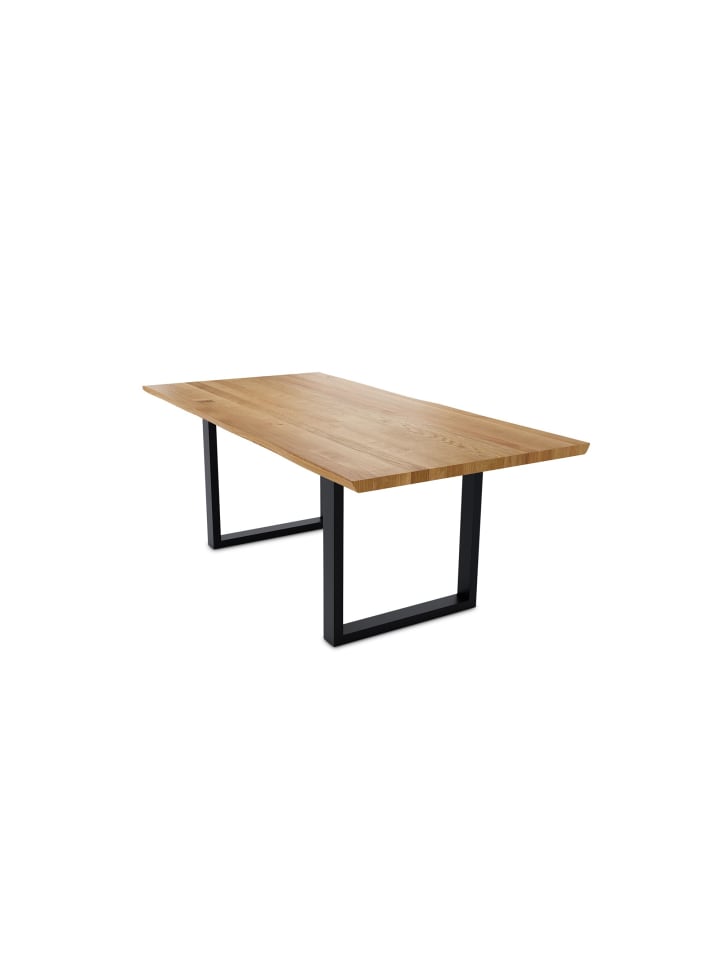 BAUMKANTENTISCH Daisie 4 140x78x90 Massivholztisch Wildeiche geölt