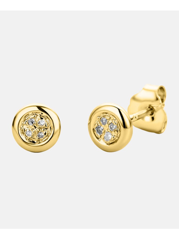 Ohrringe aus 375 Gelbgold mit Diamant