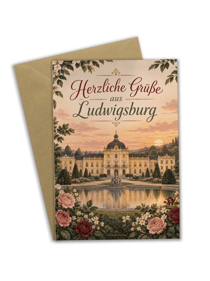 Klappkarte Schloss elegant Design mit Spruch in Weiß