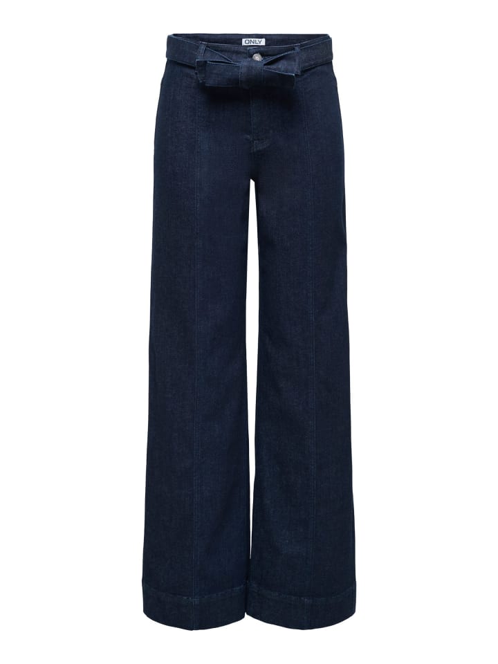 Jeans mit weitem Bein in Dark Blue Denim