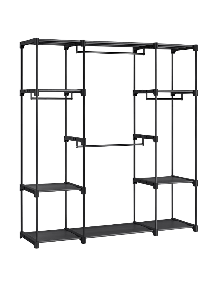 Kleiderschrank Rylan in Schwarz - (B)43 x (H)166 x (T)151 cm