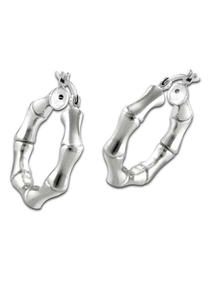 Ohrringe Silber 925 Sterling Silber Bamboo Creolen
