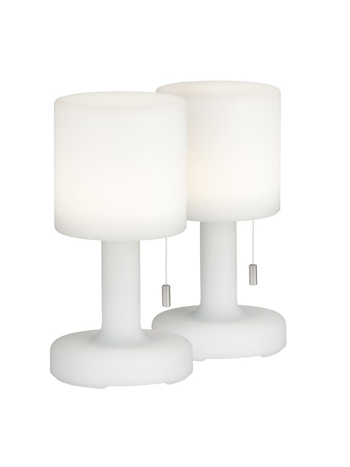 LED-Akkuleuchte Termoli 2er Set in weiß - (H)25 x (D)13 cm