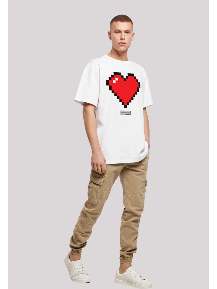 in kaufen Happy weiß F4NT4STIC limango T-Shirt günstig People Herz Pixel Vibes | Good