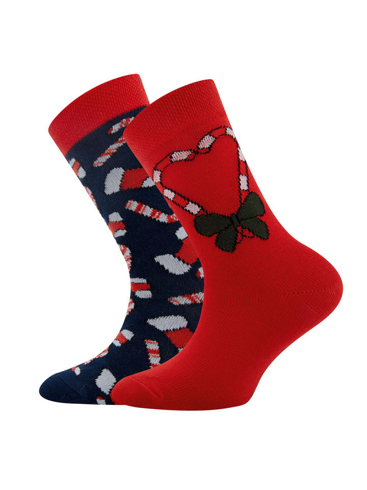 2er-Set Socken 2er Pack Zuckerstangen in bunt