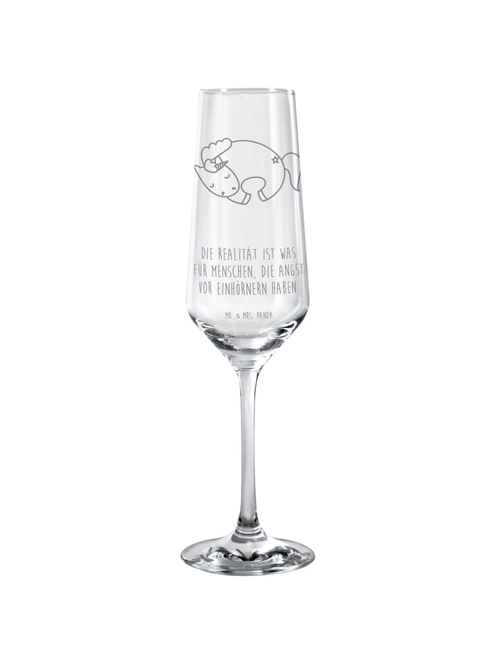 Champagnerglas Einhorn Nacht mit Spruch in Transparent