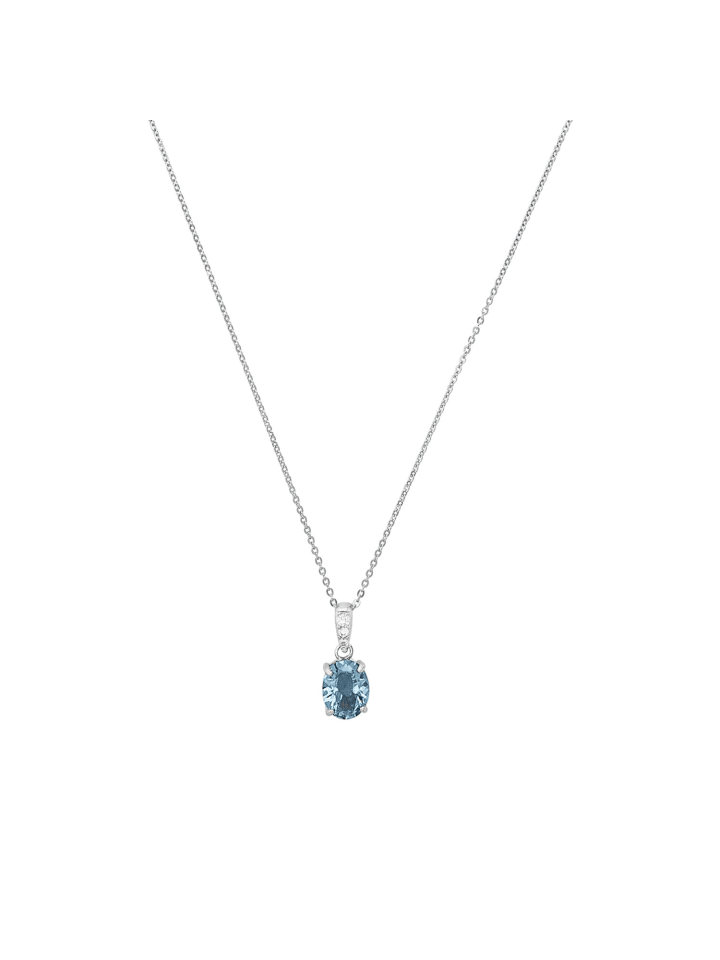 Kette mit Anhänger Silber 925, rhodiniert in Blau