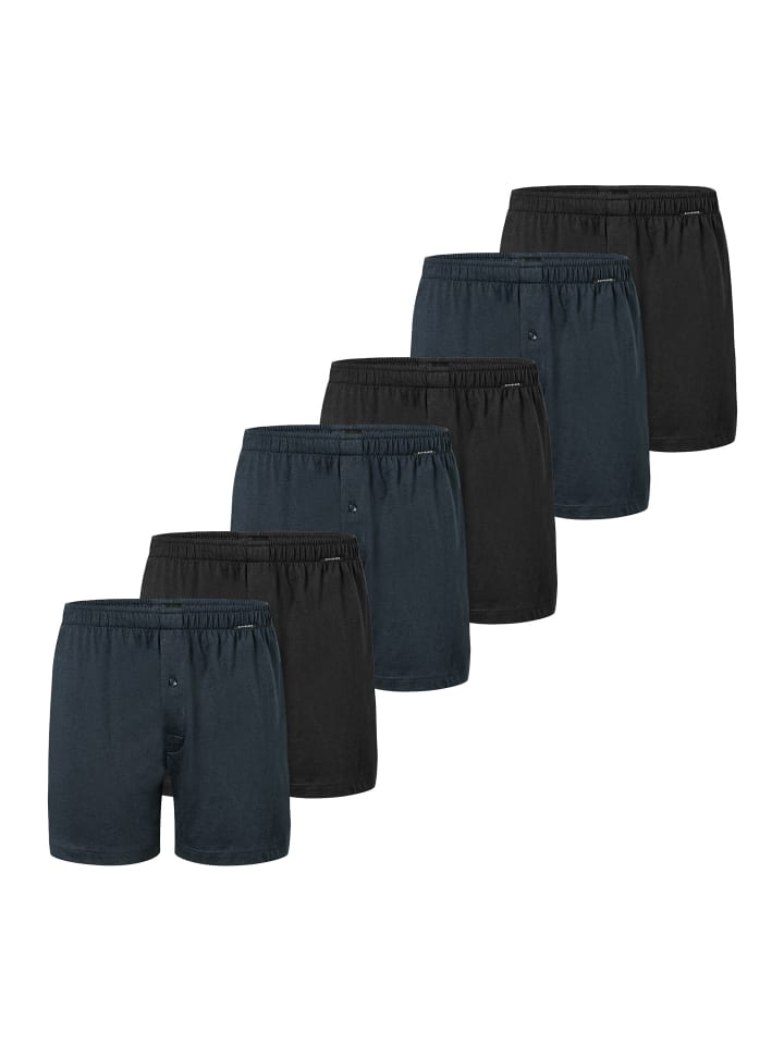 Boxershorts Singel-Jersey in Schwarz / blau