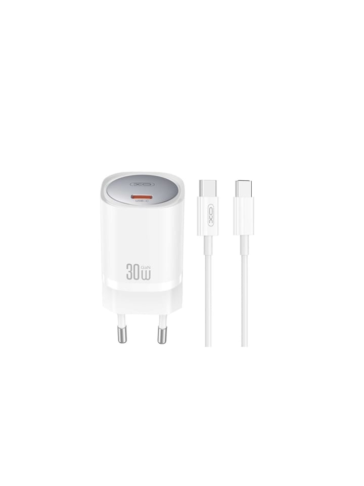 XO Wandladegerät CE20 PD 30W 1x USB-C weiß + Kabel USB-C - USB-C