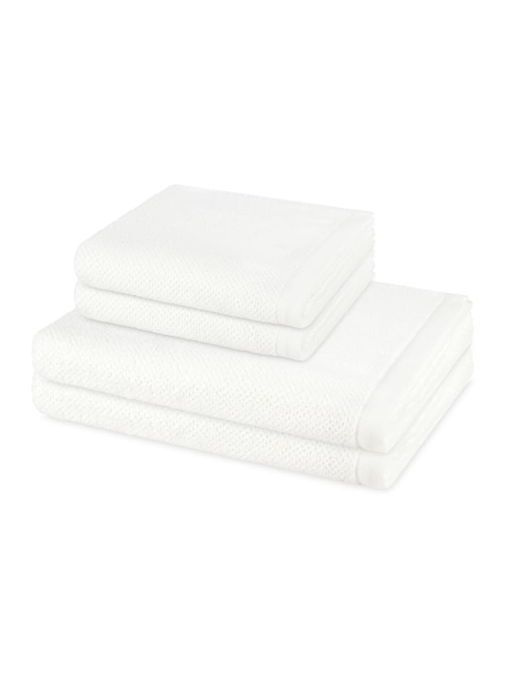 2 X Handtuch 2 X Duschtuch im Set Bliss in Snow