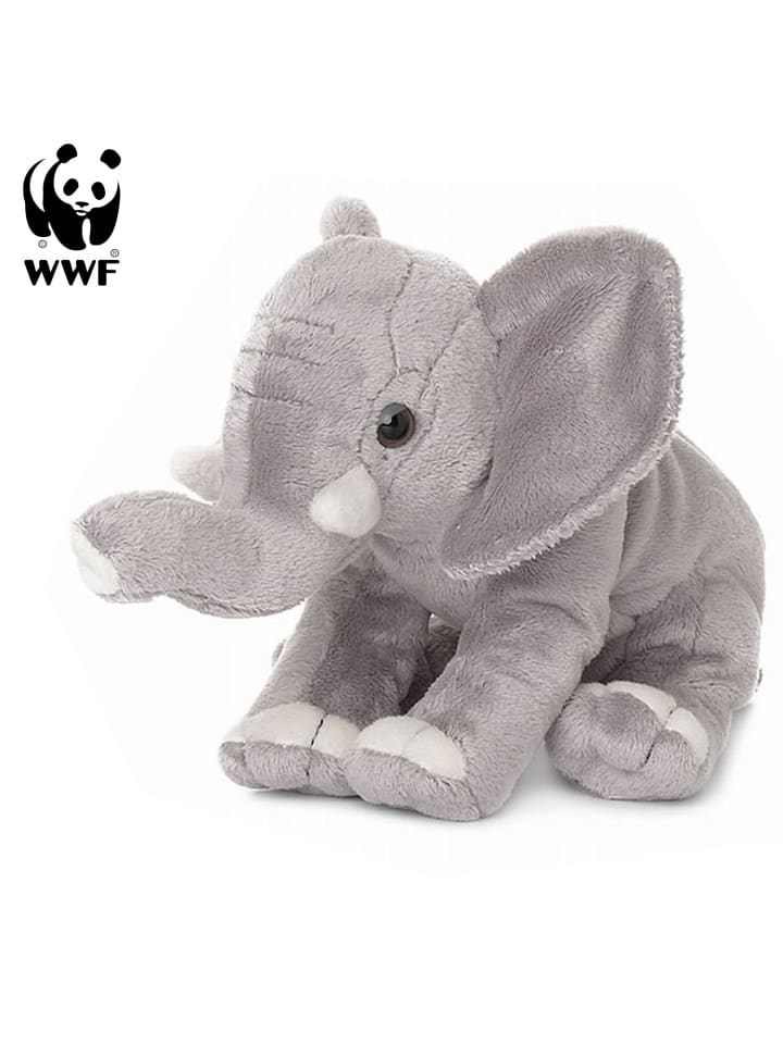 Plüschtier - Elefant (Rüssel hoch, 18cm) in grau