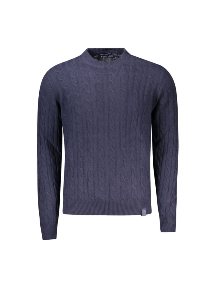 Blau Schwarz Wolle Herren Pullover