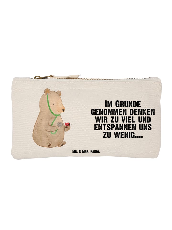 Mäppchen Bär Arzt mit Spruch in Weiß