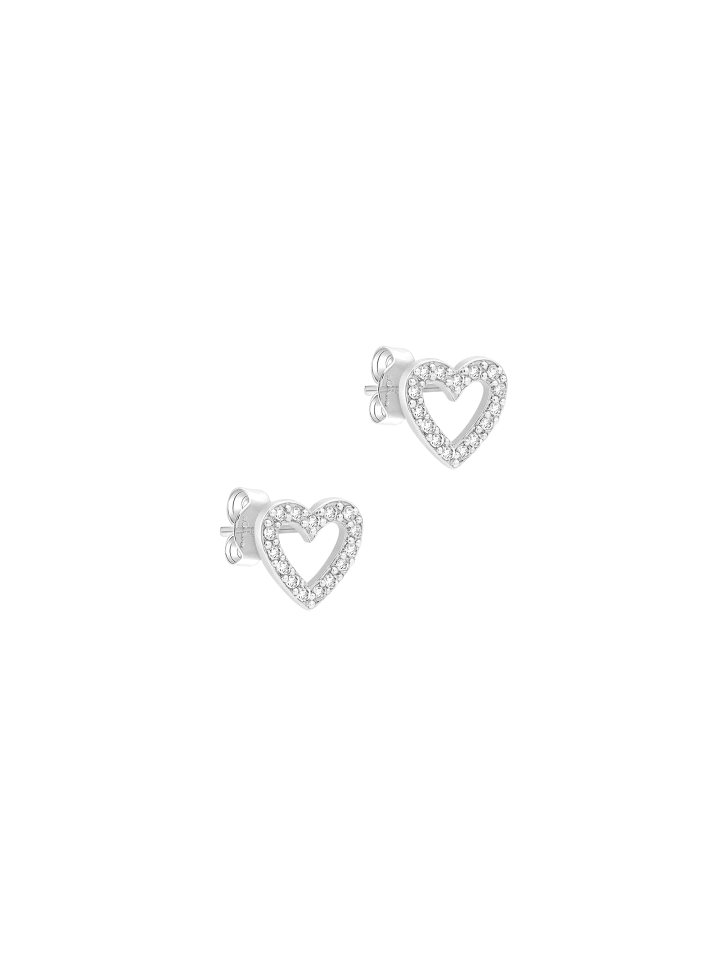 Ohrstecker Open Heart in silber