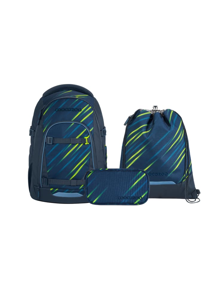 Schulrucksack-Set MATE "Fast Lime" 3-tlg. in Blau