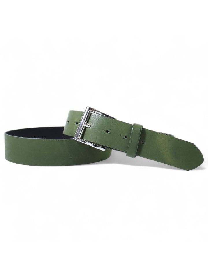 Ledergürtel in Khaki