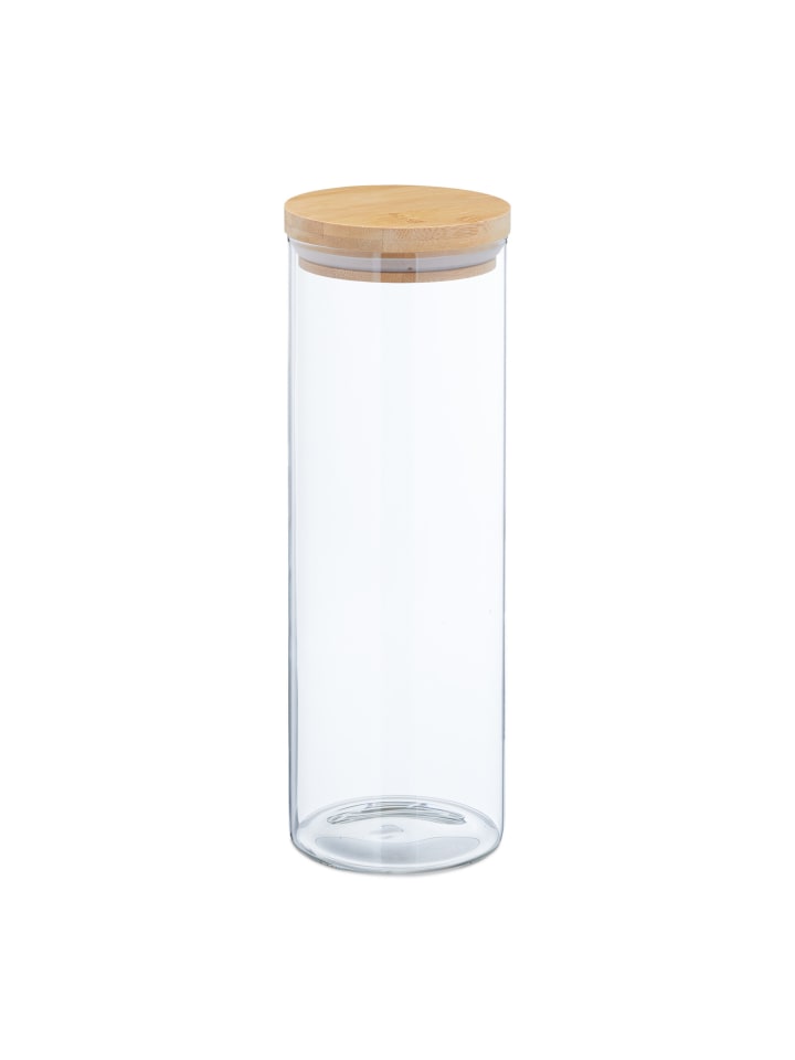 3 x Vorratsglas in Transparent/ Natur - 1600 ml