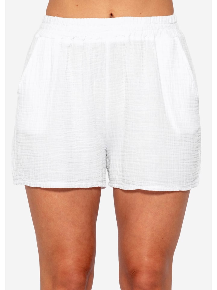 Musselin Shorts in Weiß
