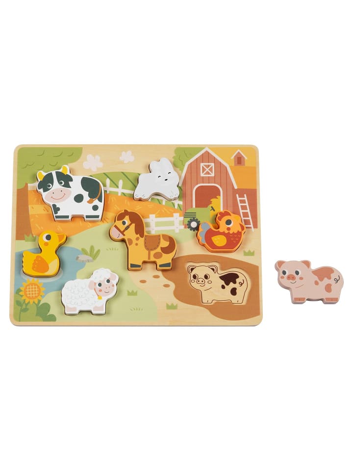 Holzpuzzle "Bauernhof" in Mehrfarbig 30 x 22 x 2 cm - ab 1 Jahr
