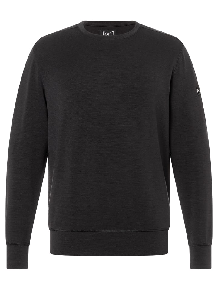 Merino Sweatshirt M SOLUTION CREW in schwarz