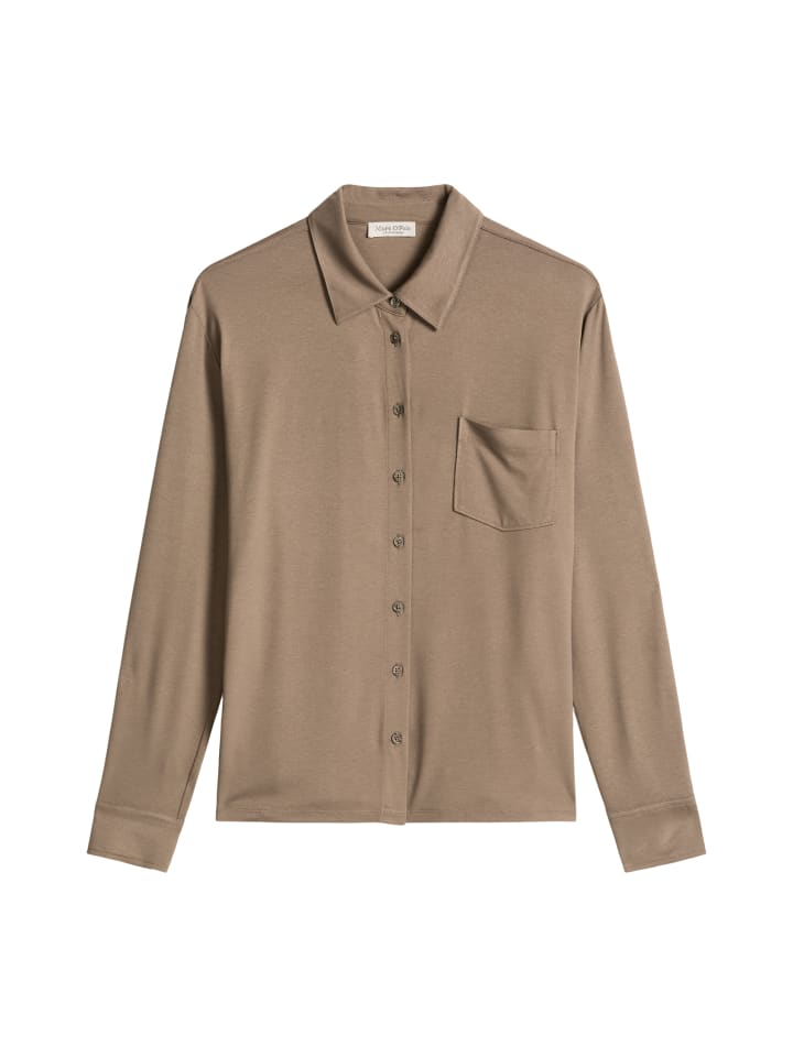 Jersey-Bluse loose in Chalky Brown