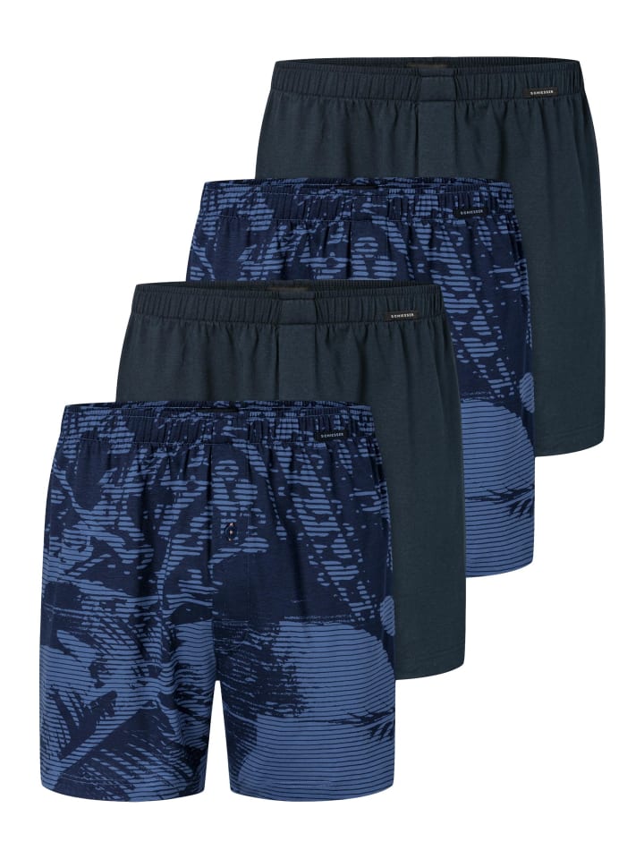Boxershorts Single Jersey in Dunkelblau / blau