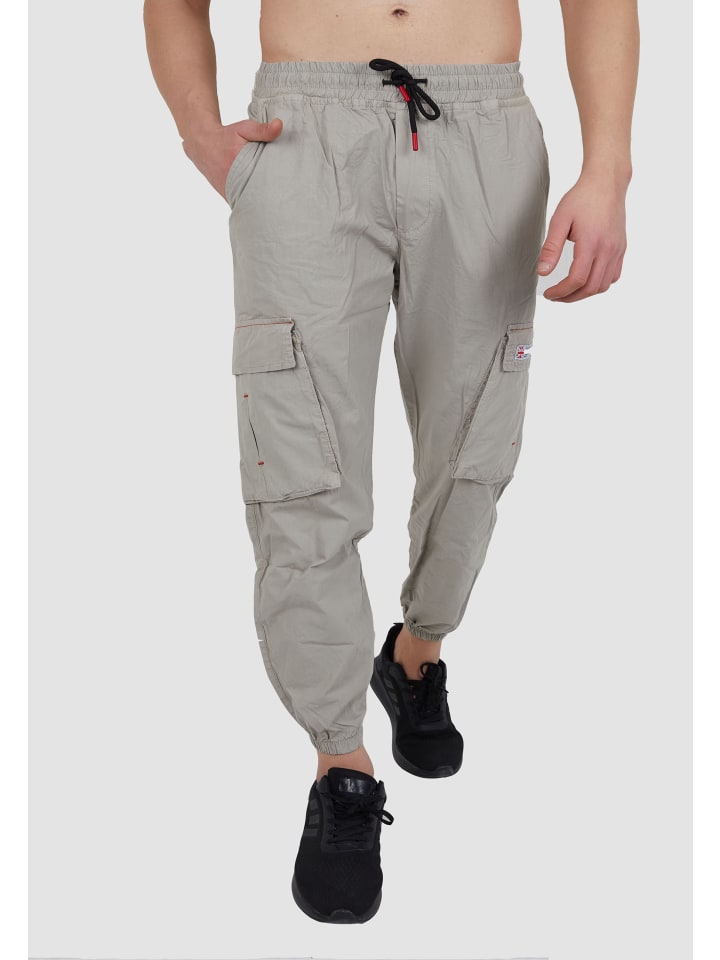 Cargohose mit elastischem Bund in BEIGE