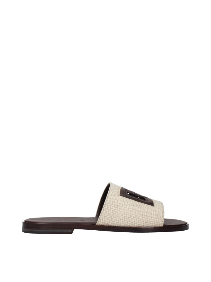 Beige Stoff Hausschuhe