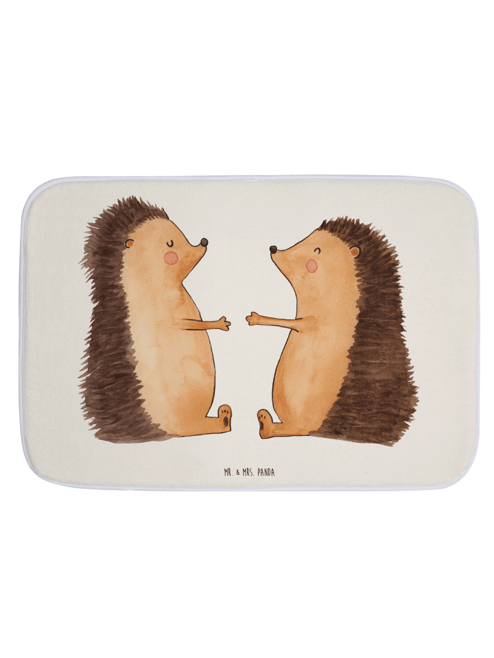 Badteppich Igel Liebe ohne Spruch in Weiß