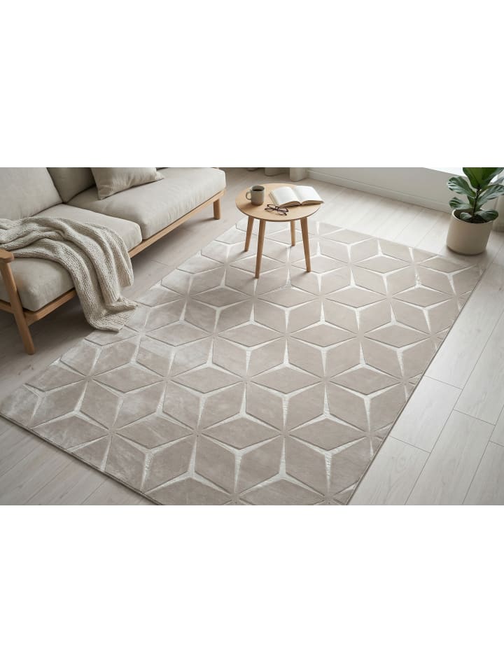 Wohnzimmer Teppich – Kurzflorteppich Calma 225 in Beige