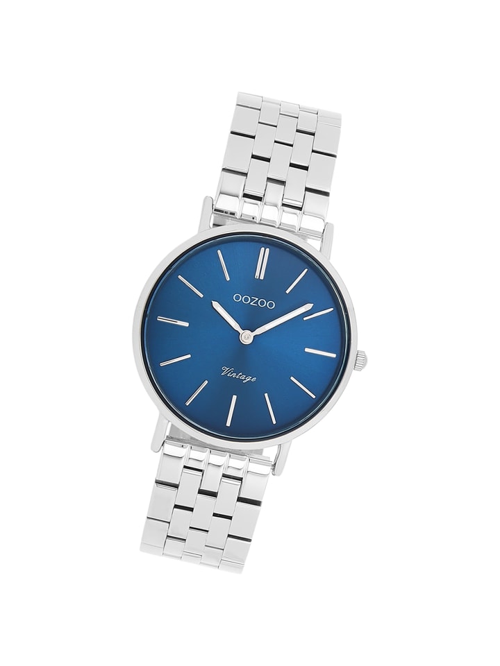 Analog-Armbanduhr Oozoo Vintage Series silber mittel (ca. 32mm)