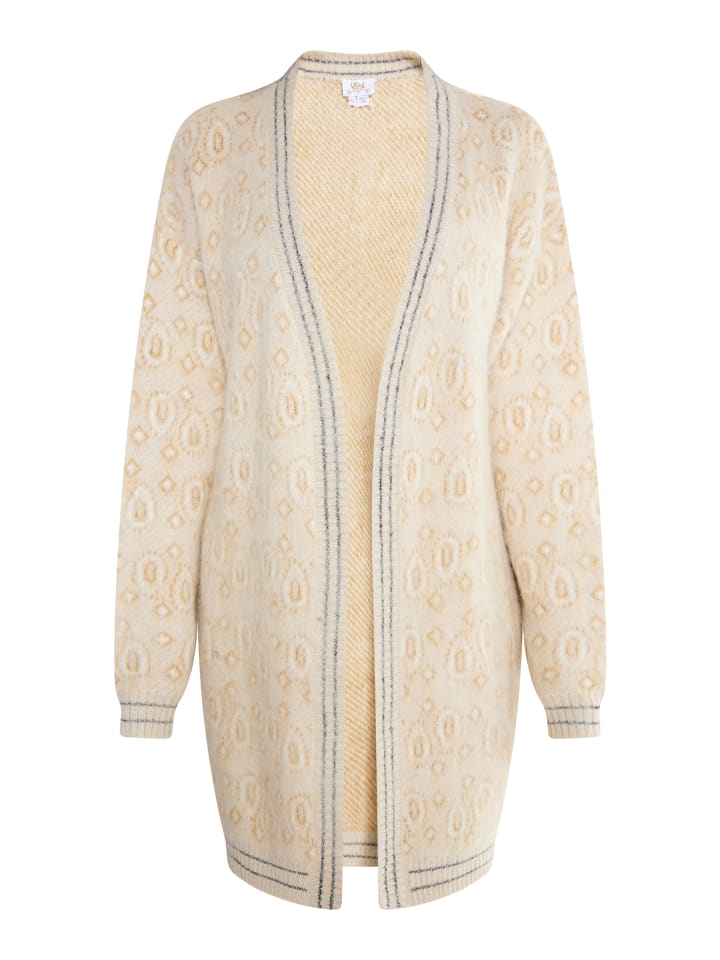 Damen Strick Cardigan in Beige Mehrfarbig