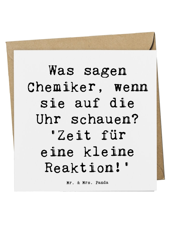 Glückwunschkarte Spruch Chemiker Reaktion mit S... in Weiß