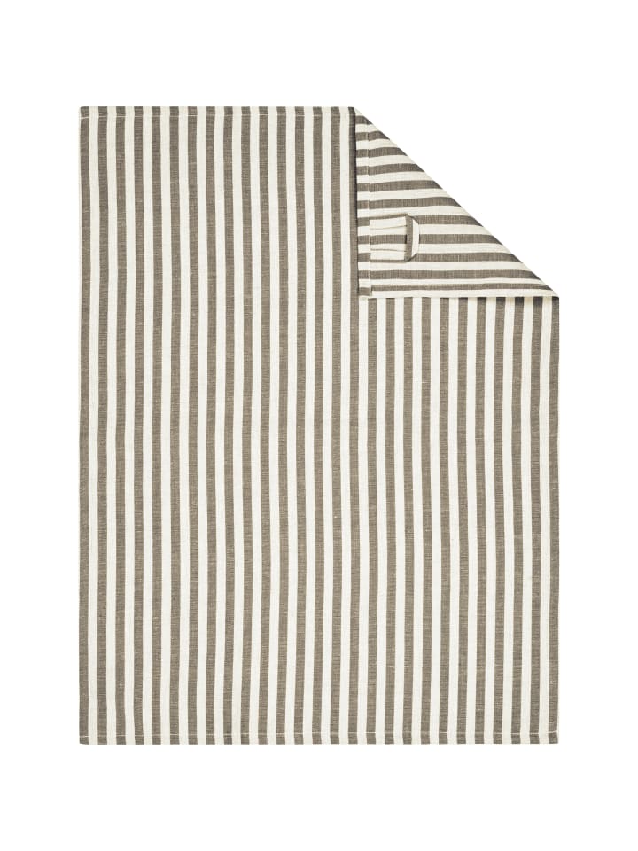 Cawö Home Geschirrtücher Linen Classics Streifen 537 metal - 73 in metal - 73