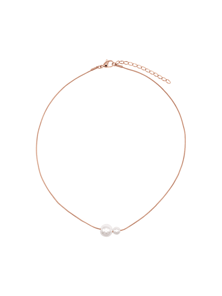 Layering Kette für Frauen Solene silberfarben poliert in rosegoldfarben