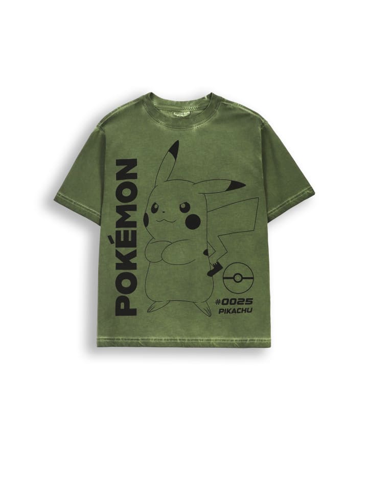 Baumwoll-T-Shirt mit kurzen Ärmeln in khaki
