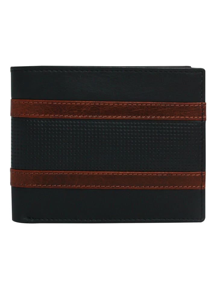 Geldbörse Picasso-Leder schwarz, braun Herren ca. 12,5cm ca. 10cm