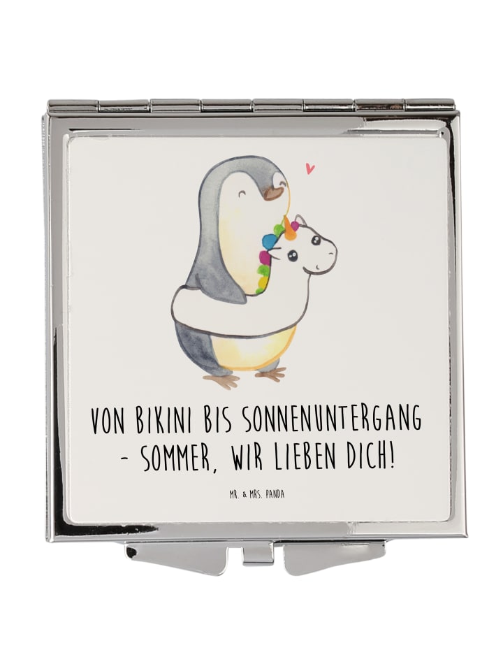 Schminkspiegel Sommer Meer Strand mit Spruch in Weiß