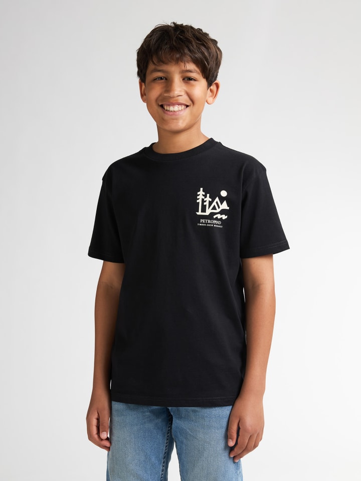 Rückenprint T-Shirt Tetons in Schwarz