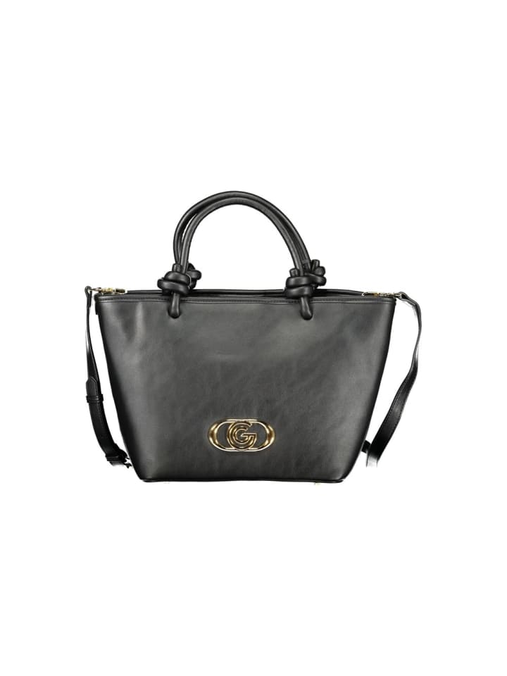 Schwarz Damen Handtasche aus Polyurethan