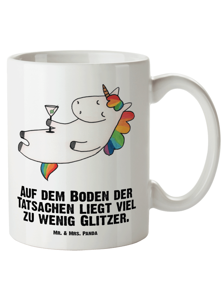 Tasse Einhorn Blümchentail mit Spruch in Weiß