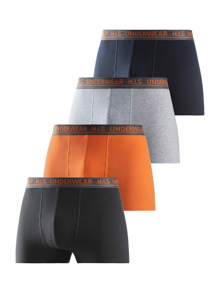 Boxer in anthrazit-meliert, orange, grau-meliert, schwarz