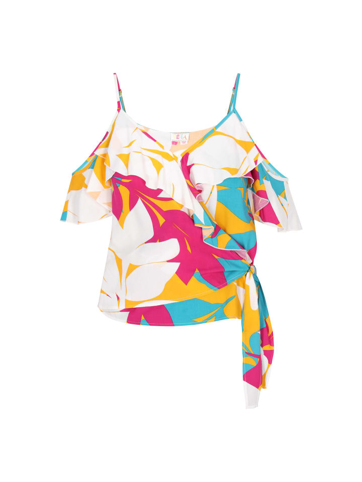 Women Top in yellow multicolor