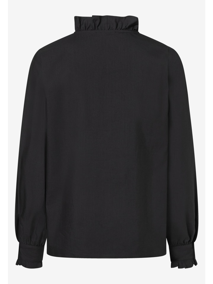 Rüschenbluse in schwarz