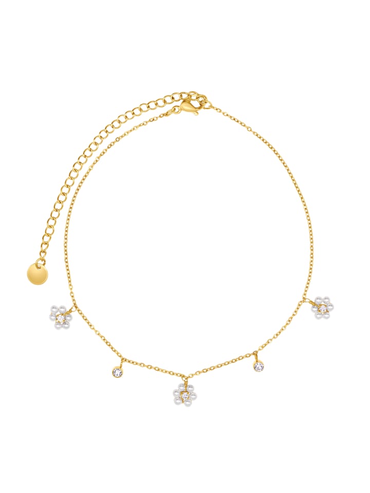 Fußkette mit Perlen Aila goldfarben in goldfarben