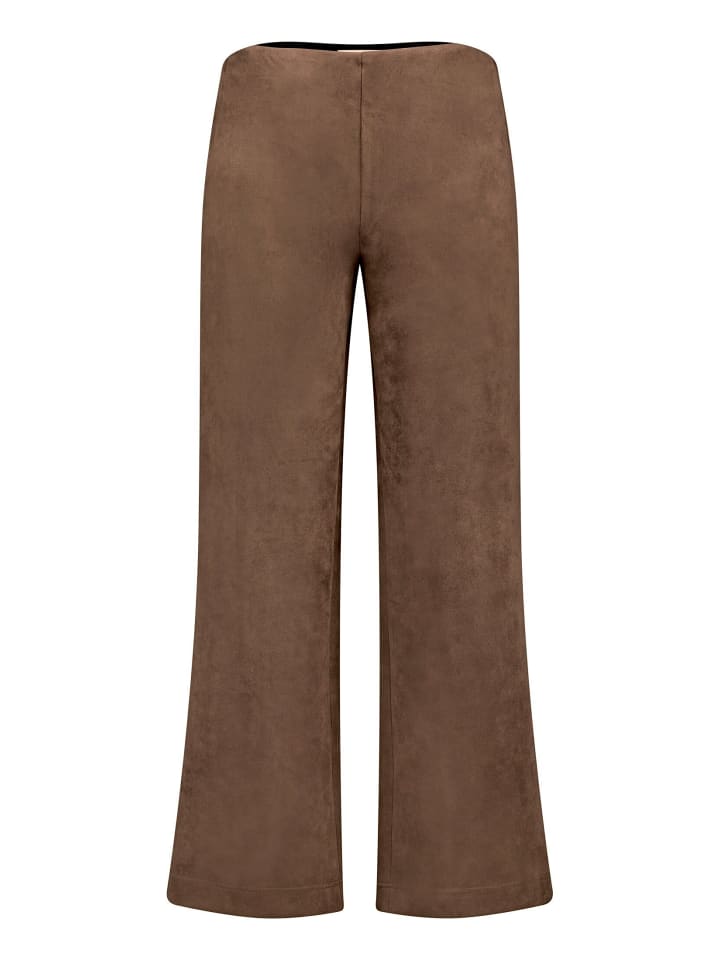 Casual-Hose mit weitem Bein in Braun
