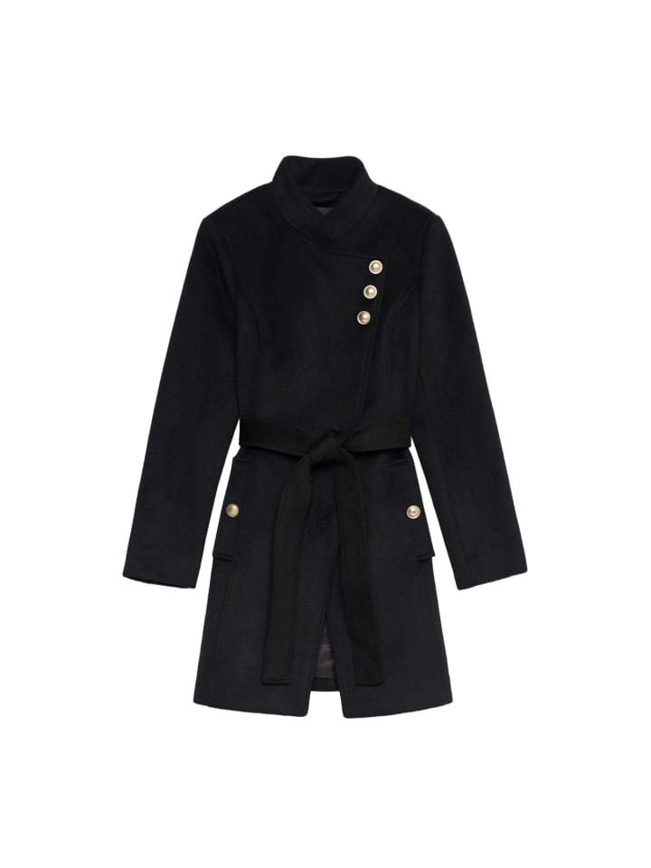 Wollmantel Button Detail in Black