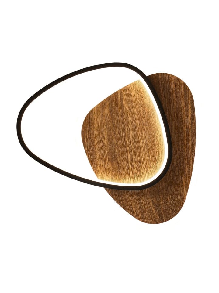Deckenlampe EEK E (B)35 x (L)45 x (H)6 cm in Natur Schwarz