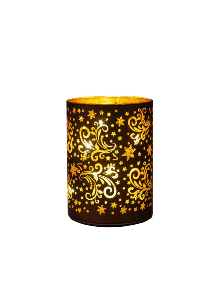 LED Stimmungsbeleuchtung 3AA in Braun mit Ornamenten